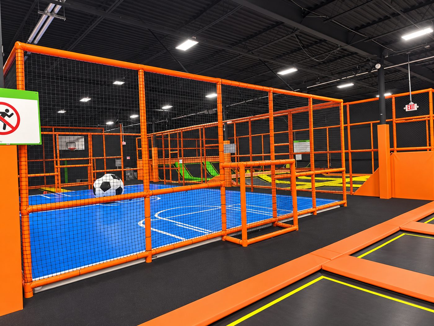 Basketball & Soccer Court at FunZ Trampoline Park