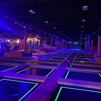 Glow-light trampoline court